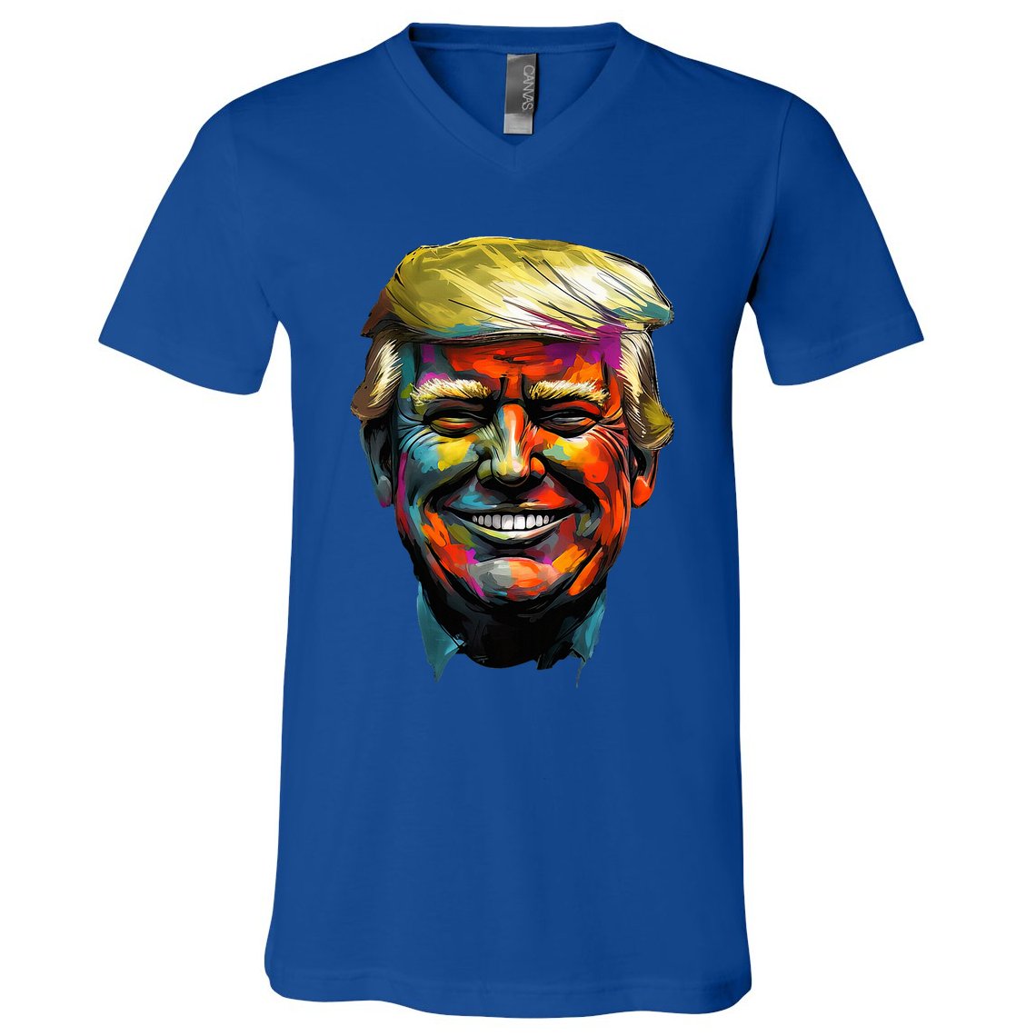 Donald Trump Oil Painting Style Donald J Trump Smiling V-Neck T-Shirt