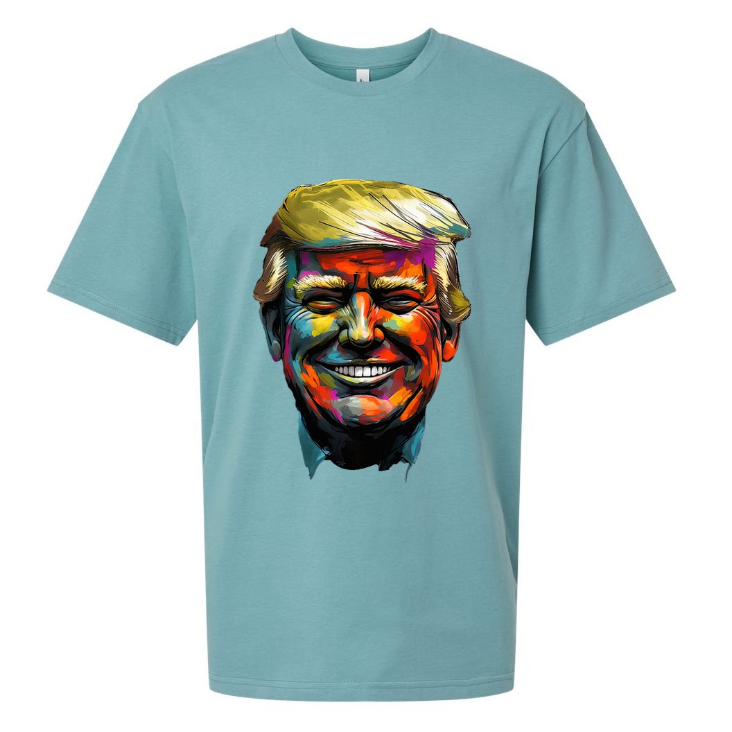 Donald Trump Oil Painting Style Donald J Trump Smiling Sueded Cloud Jersey T-Shirt