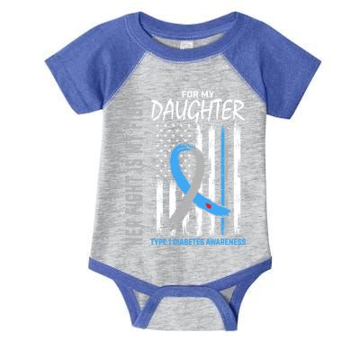 Daughter Type One Diabetes Awareness Usa Flag Back Graphic Gift Infant Baby Jersey Bodysuit