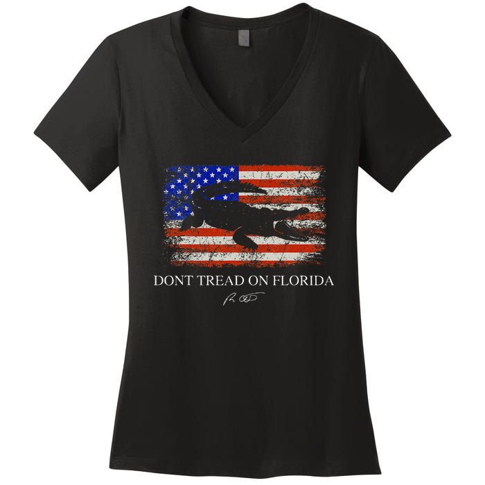 Dont Tread On Florida Governor Ron Desantis Women's V-Neck T-Shirt