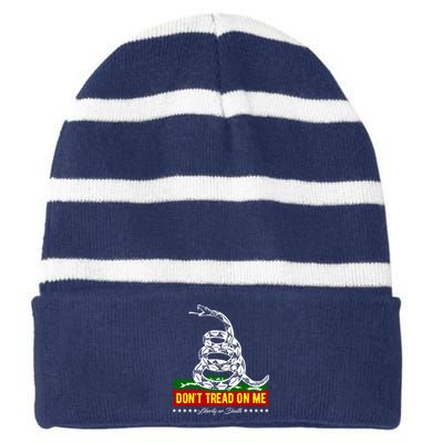 Dont Tread On Me Liberty Or Death Come & Take It Striped Beanie with Solid Band