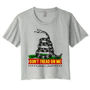 Dont Tread On Me Liberty Or Death Come & Take It Women's Crop Top Tee