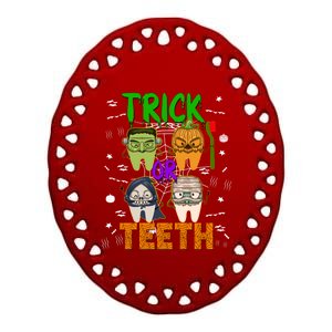 Dental Trick Or Teeth Dentist Coworkers Group Matching Meaningful Gift Ceramic Oval Ornament