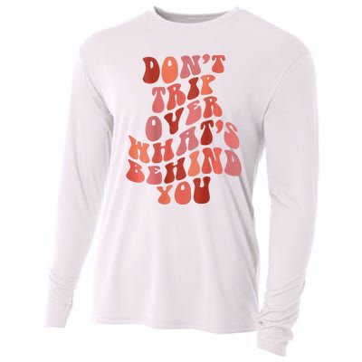 Don't Trip Over What's Behind You Retro Print On Back Cooling Performance Long Sleeve Crew