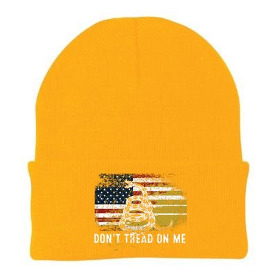 Dont Tread On Me USA Flag Rights Fight Knit Cap Winter Beanie