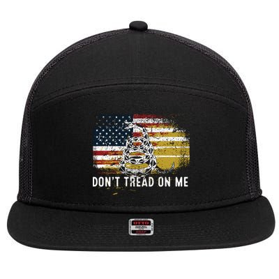 Dont Tread On Me USA Flag Rights Fight 7 Panel Mesh Trucker Snapback Hat