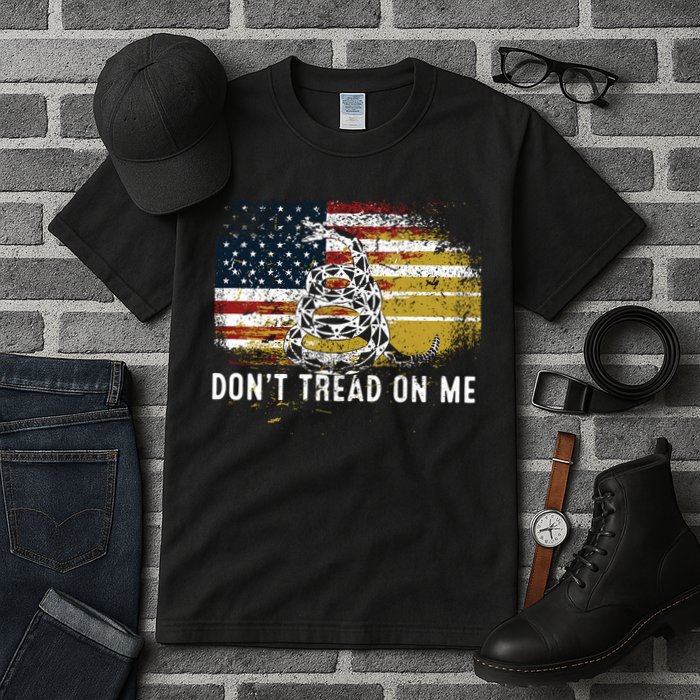 Dont Tread On Me USA Flag Rights Fight Tall T-Shirt