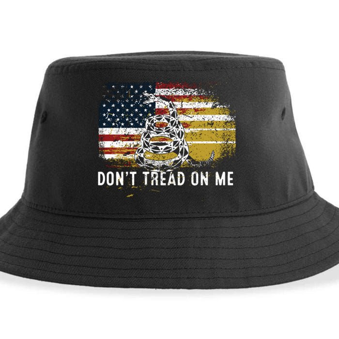 Dont Tread On Me USA Flag Rights Fight Sustainable Bucket Hat