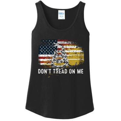 Dont Tread On Me USA Flag Rights Fight Ladies Essential Tank