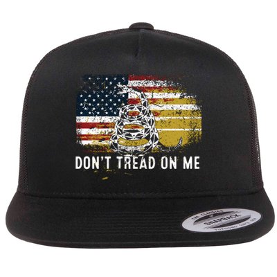 Dont Tread On Me USA Flag Rights Fight Flat Bill Trucker Hat