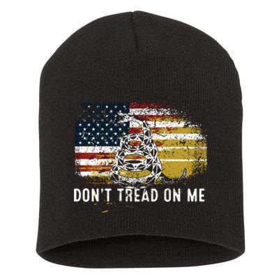 Dont Tread On Me USA Flag Rights Fight Short Acrylic Beanie