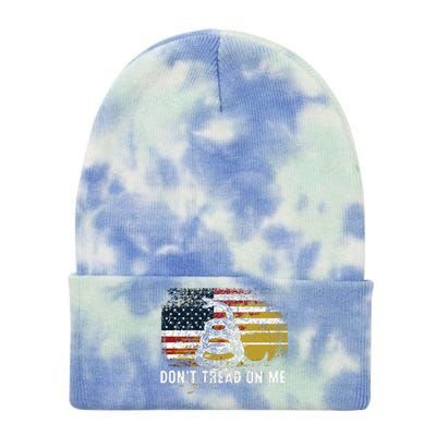 Dont Tread On Me USA Flag Rights Fight Tie Dye 12in Knit Beanie