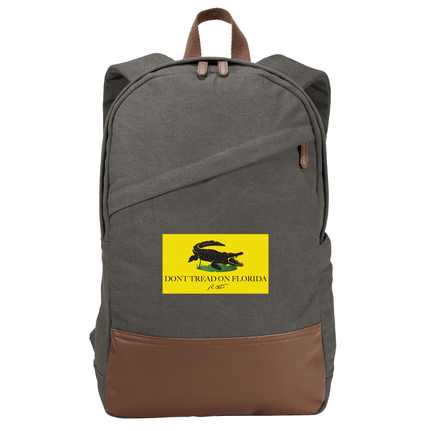 Don't Tread On Florida Ron Desantis Cotton Canvas Backpack