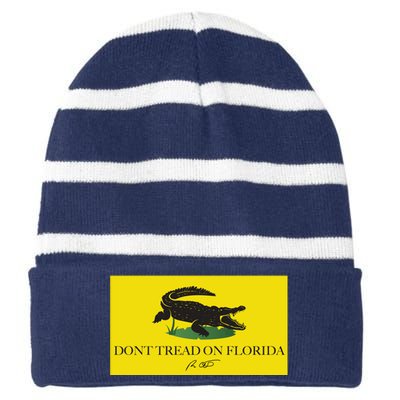 Don't Tread On Florida Ron Desantis Striped Beanie with Solid Band