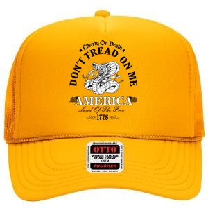 Dont Tread On Me Land Of The Free Liberty Or Death High Crown Mesh Back Trucker Hat