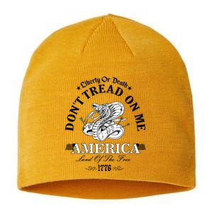 Dont Tread On Me Land Of The Free Liberty Or Death Sustainable Beanie