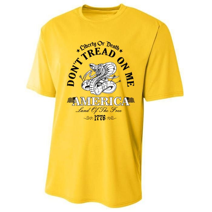 Dont Tread On Me Land Of The Free Liberty Or Death Performance Sprint T-Shirt