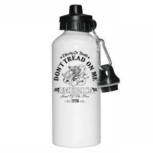 Dont Tread On Me Land Of The Free Liberty Or Death Aluminum Water Bottle