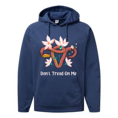 Don’t Tread On Me Uterus Gift Performance Fleece Hoodie