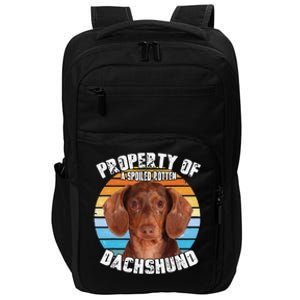 Dachshund Tan Owner Lover Property Of Cute Dog Impact Tech Backpack