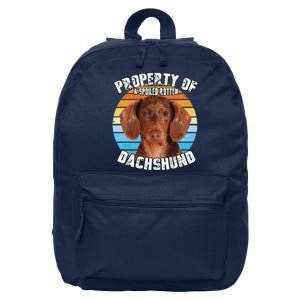 Dachshund Tan Owner Lover Property Of Cute Dog 16 in Basic Backpack