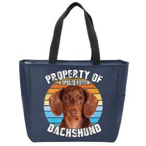 Dachshund Tan Owner Lover Property Of Cute Dog Zip Tote Bag