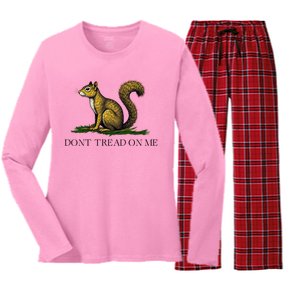 Dont Tread On Me Squirrel Women's Long Sleeve Flannel Pajama Set 