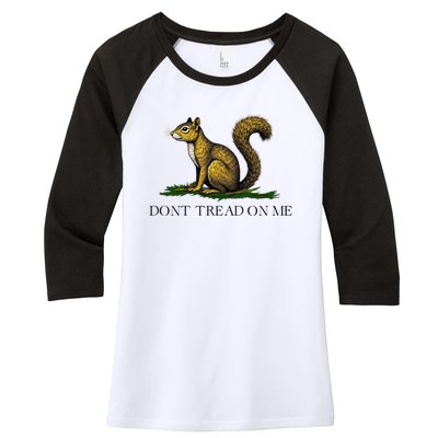 Dont Tread On Me Squirrel Women's Tri-Blend 3/4-Sleeve Raglan Shirt