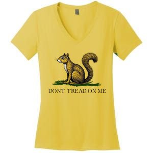 Dont Tread On Me Squirrel Women's V-Neck T-Shirt