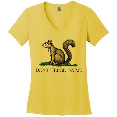 Dont Tread On Me Squirrel Women's V-Neck T-Shirt