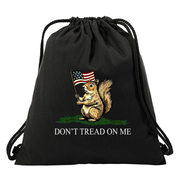 Dont Tread On Me Peanut The Squirrel Usa Flag Drawstring Bag