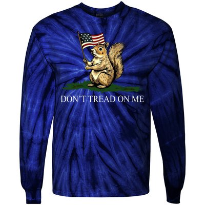 Dont Tread On Me Peanut The Squirrel Usa Flag Tie-Dye Long Sleeve Shirt