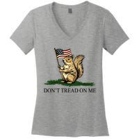 Dont Tread On Me Peanut The Squirrel Usa Flag Women's V-Neck T-Shirt