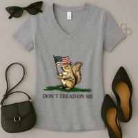 Dont Tread On Me Peanut The Squirrel Usa Flag Women's V-Neck T-Shirt