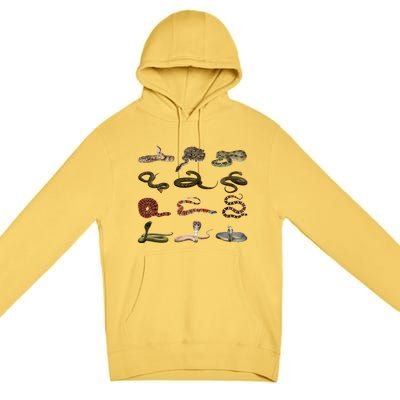 Different Types Of Snakes Boys Kids Girl Educational Serpent Gift Premium Pullover Hoodie