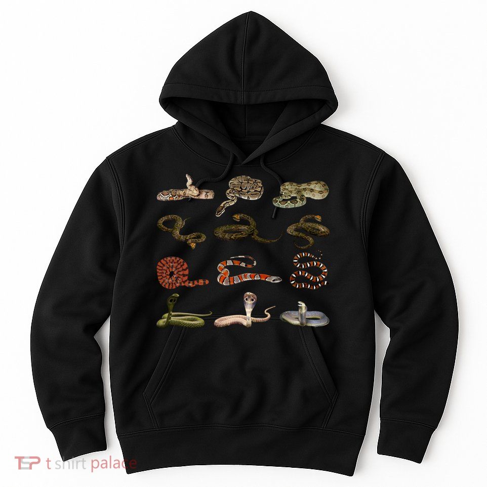 Different Types Of Snakes Boys Kids Girl Educational Serpent Gift Hoodie