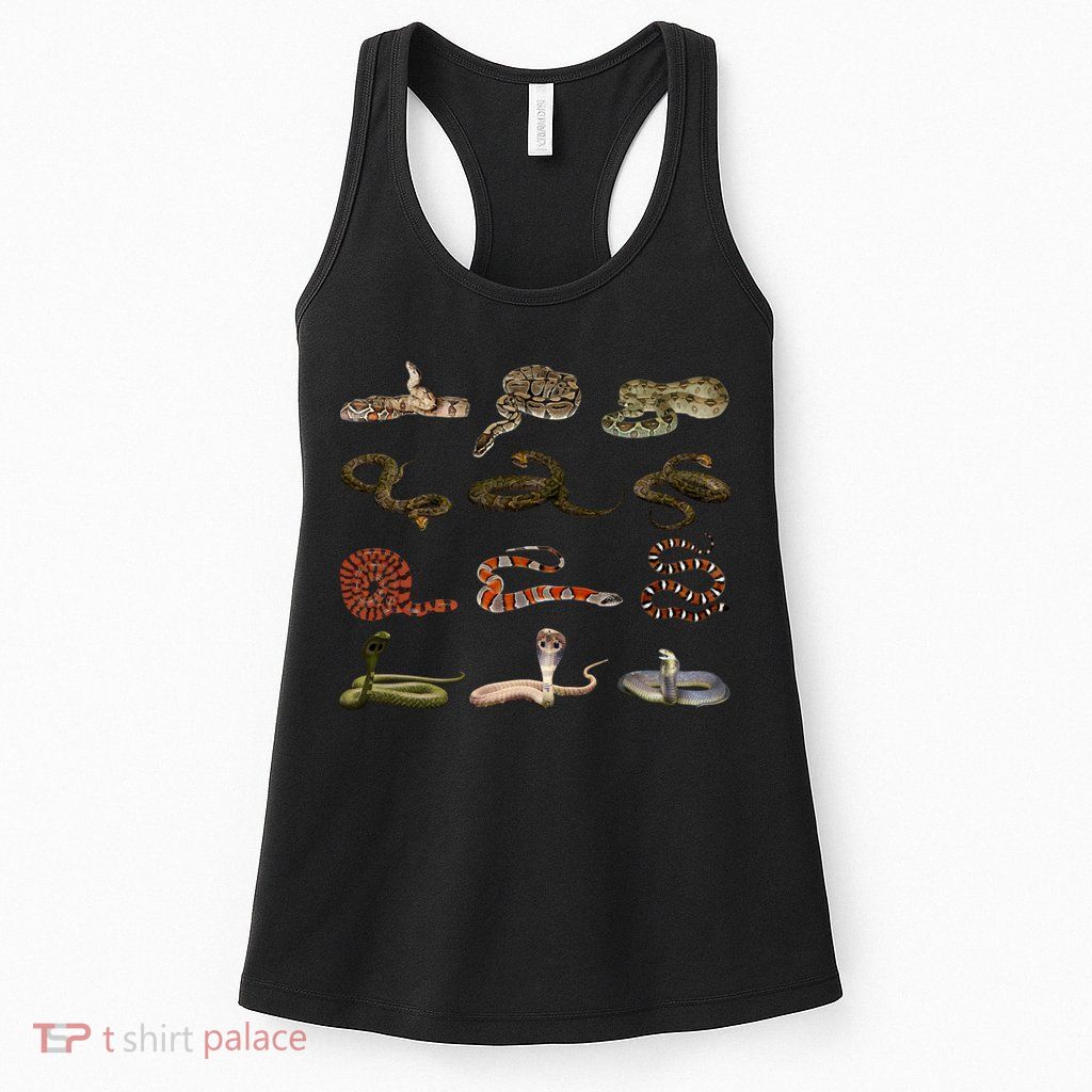 Different Types Of Snakes Boys Kids Girl Educational Serpent Gift Womens Tank Top