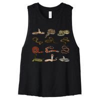 Different Types Of Snakes Boys Kids Girl Educational Serpent Gift Women's Racerback Cropped Tank