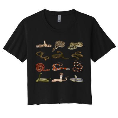 Different Types Of Snakes Boys Kids Girl Educational Serpent Gift Crop Top