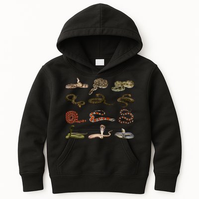 Different Types Of Snakes Boys Kids Girl Educational Serpent Gift Kids Hoodie
