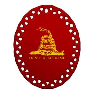 Don’t Tread On Me Shirts For Men Gadsden Flag Yellow Snake Ceramic Oval Ornament