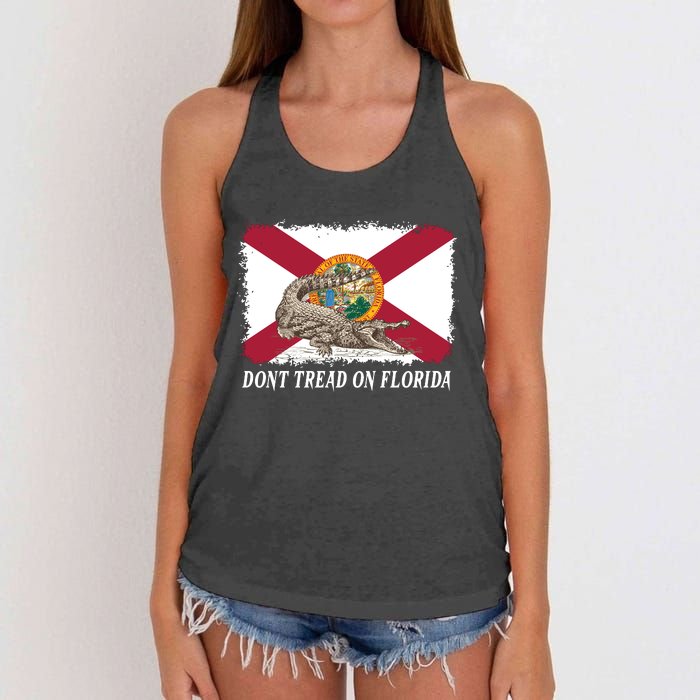 Don't Tread On Florida Governor Ron DeSantis Campaign Women's Knotted Racerback Tank