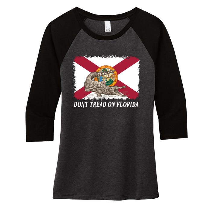 Don't Tread On Florida Governor Ron DeSantis Campaign Women's Tri-Blend 3/4-Sleeve Raglan Shirt