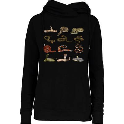 Different Types Of Snakes Boy Kids Girl Educational Serpent Womens Funnel Neck Pullover Hood