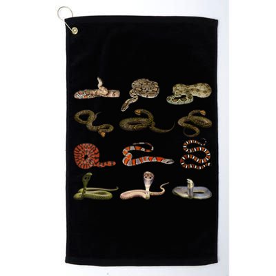 Different Types Of Snakes Boy Kids Girl Educational Serpent Platinum Collection Golf Towel