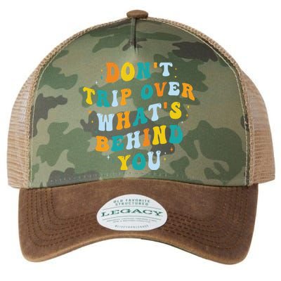 Don't Trip Over What's Behind You Psychedelic Trippy Retro Legacy Tie Dye Trucker Hat