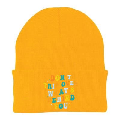 Don't Trip Over What's Behind You Psychedelic Trippy Retro Knit Cap Winter Beanie