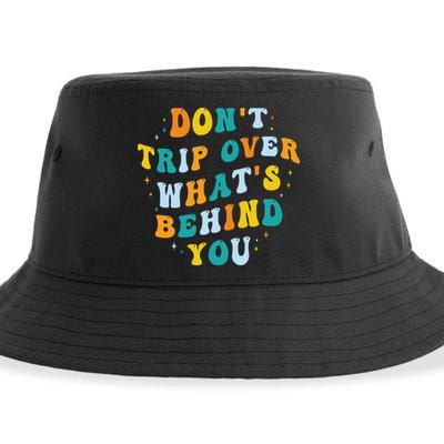 Don't Trip Over What's Behind You Psychedelic Trippy Retro Sustainable Bucket Hat