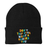 Don't Trip Over What's Behind You Psychedelic Trippy Retro Beanie