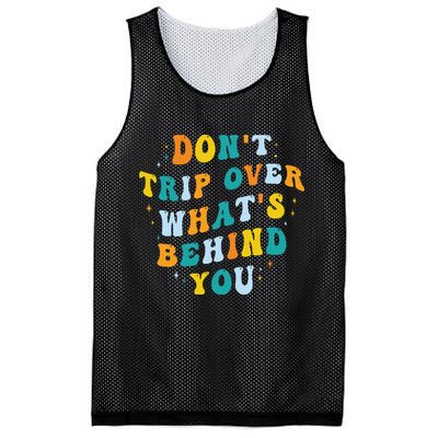 Don't Trip Over What's Behind You Psychedelic Trippy Retro Mesh Reversible Basketball Jersey Tank